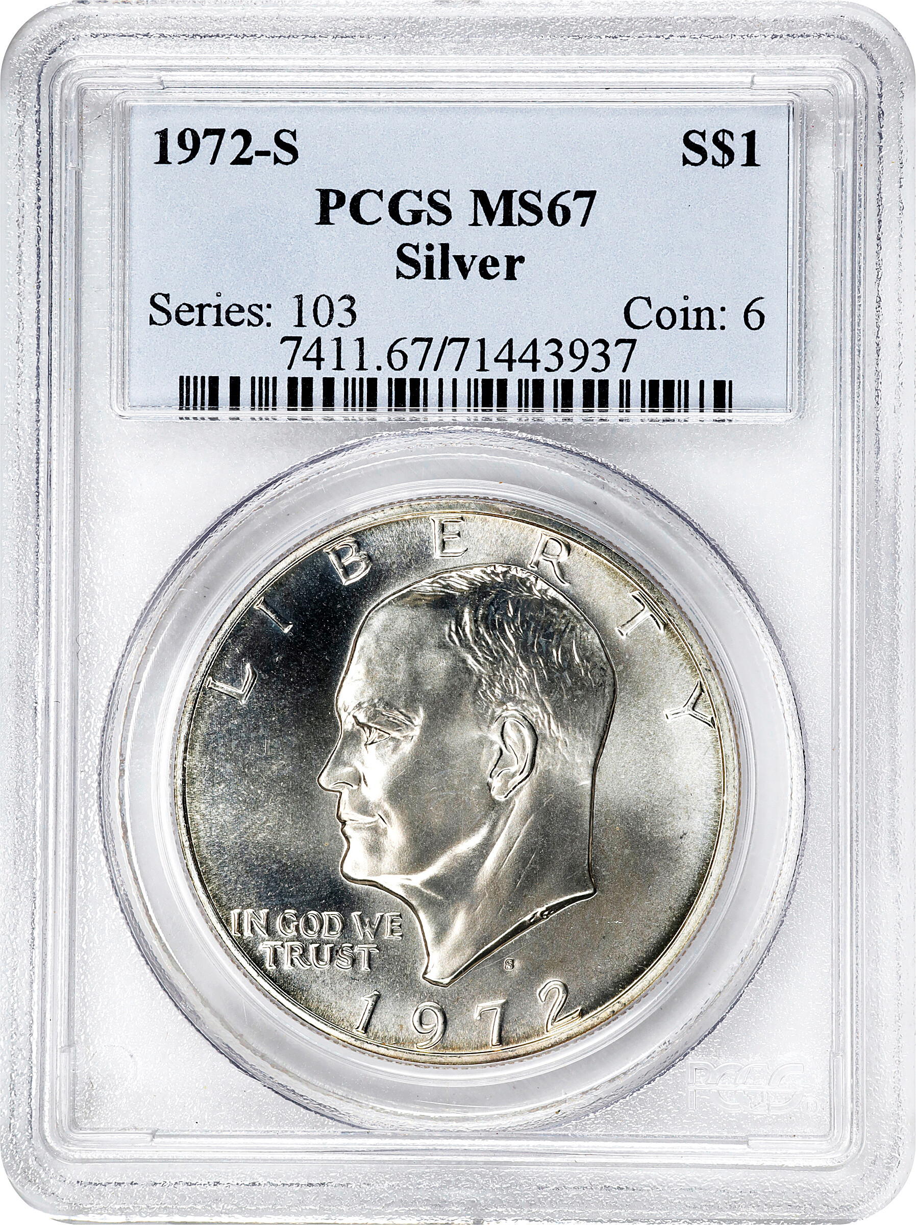 1972-S $1  Silver MS67 thumbnail 4