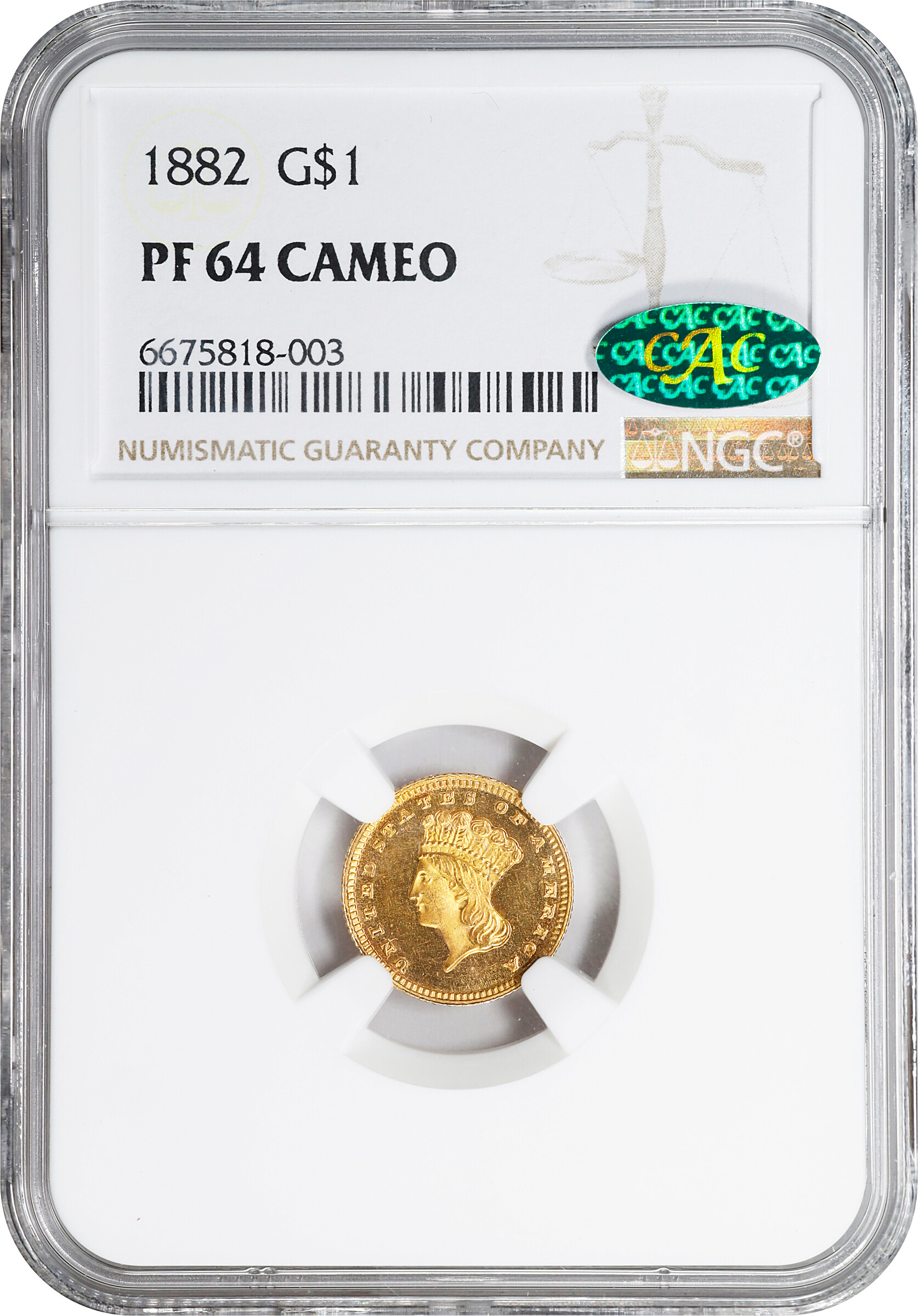 1882 G$1 PR CAM PR60 CAM thumbnail 6