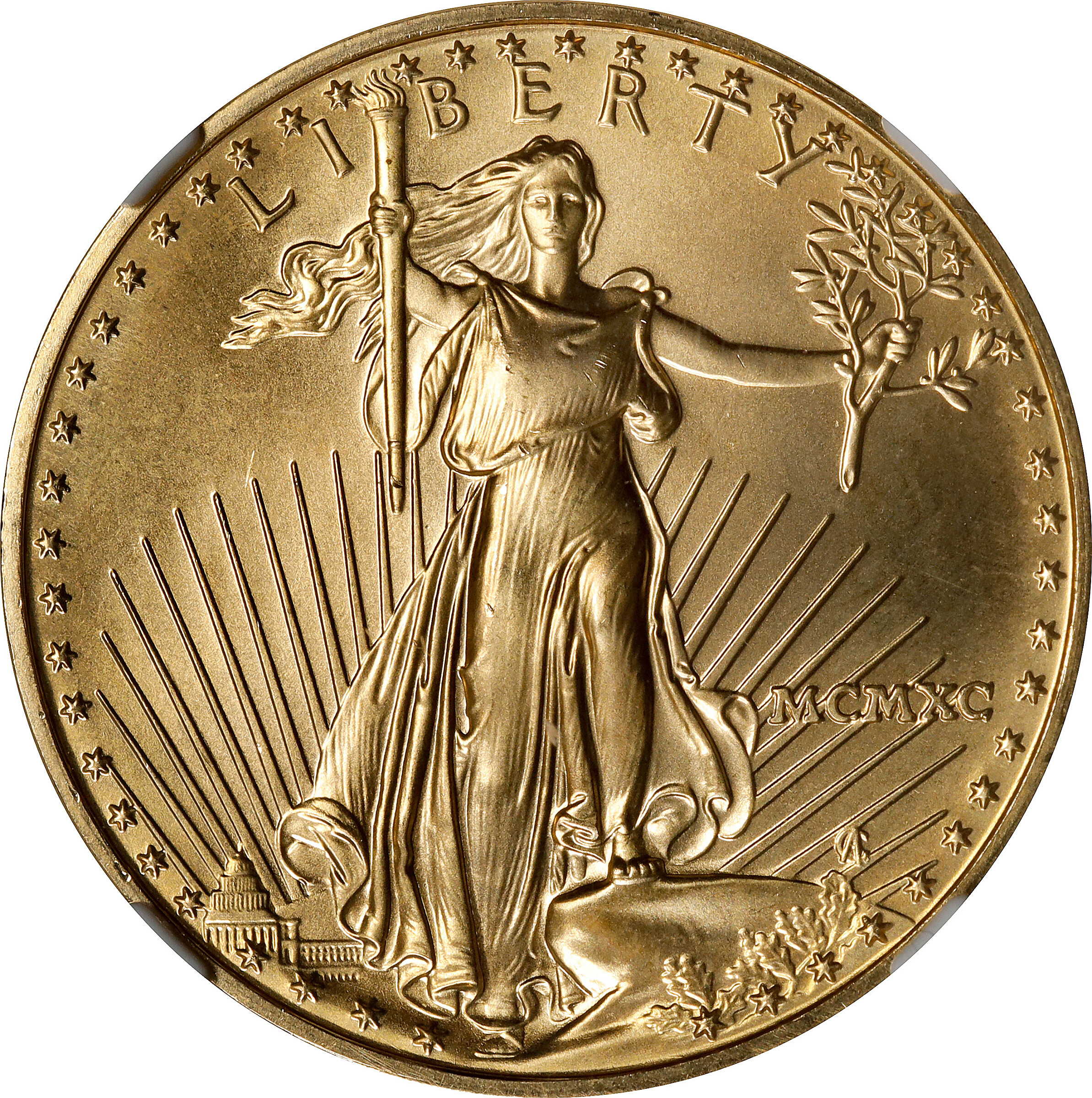 1990 Half-Ounce Gold Eagle. MS-68 (NGC).