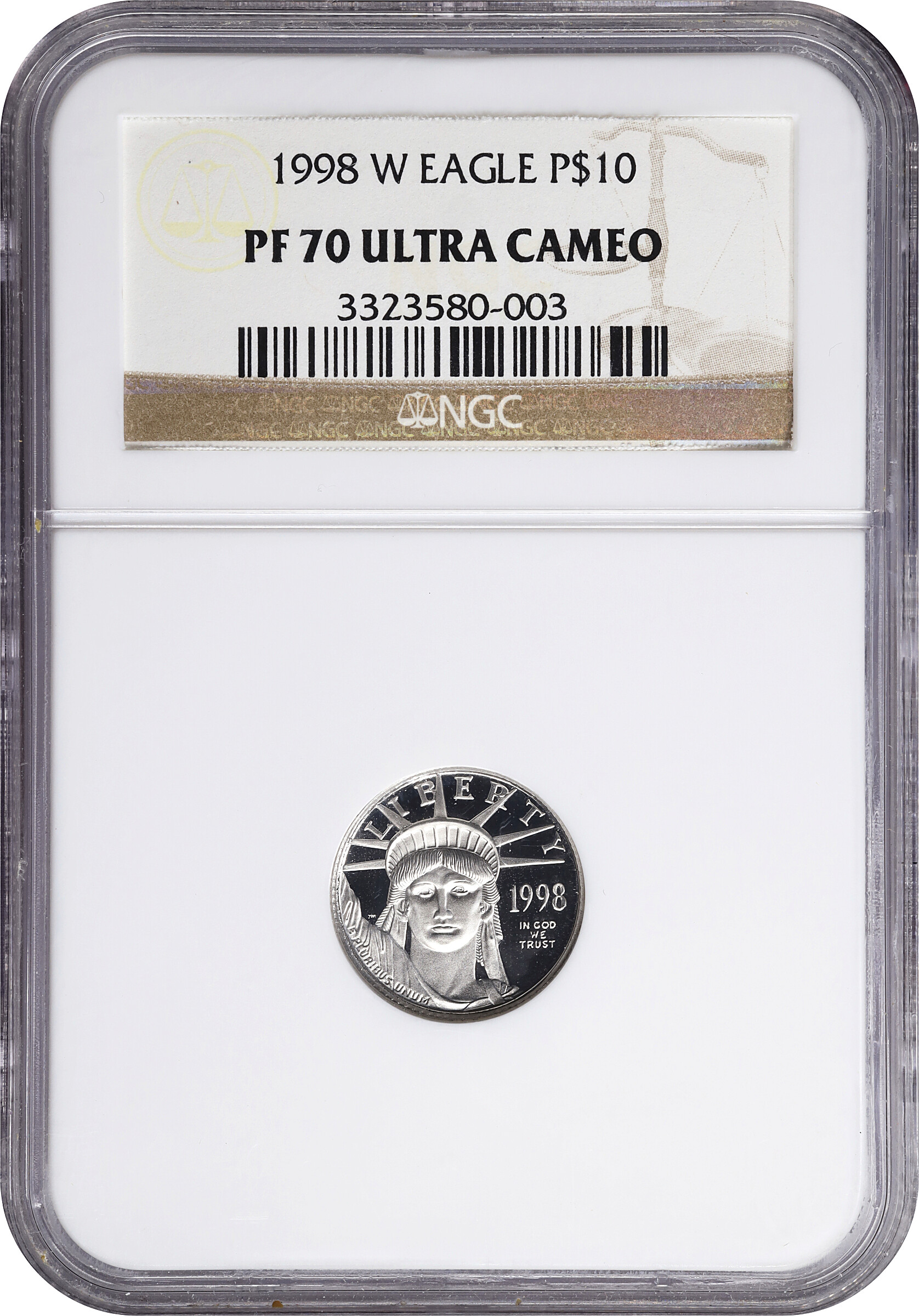 1998-W $10  Platinum Eagle PR DCAM PR70 DCAM thumbnail 6