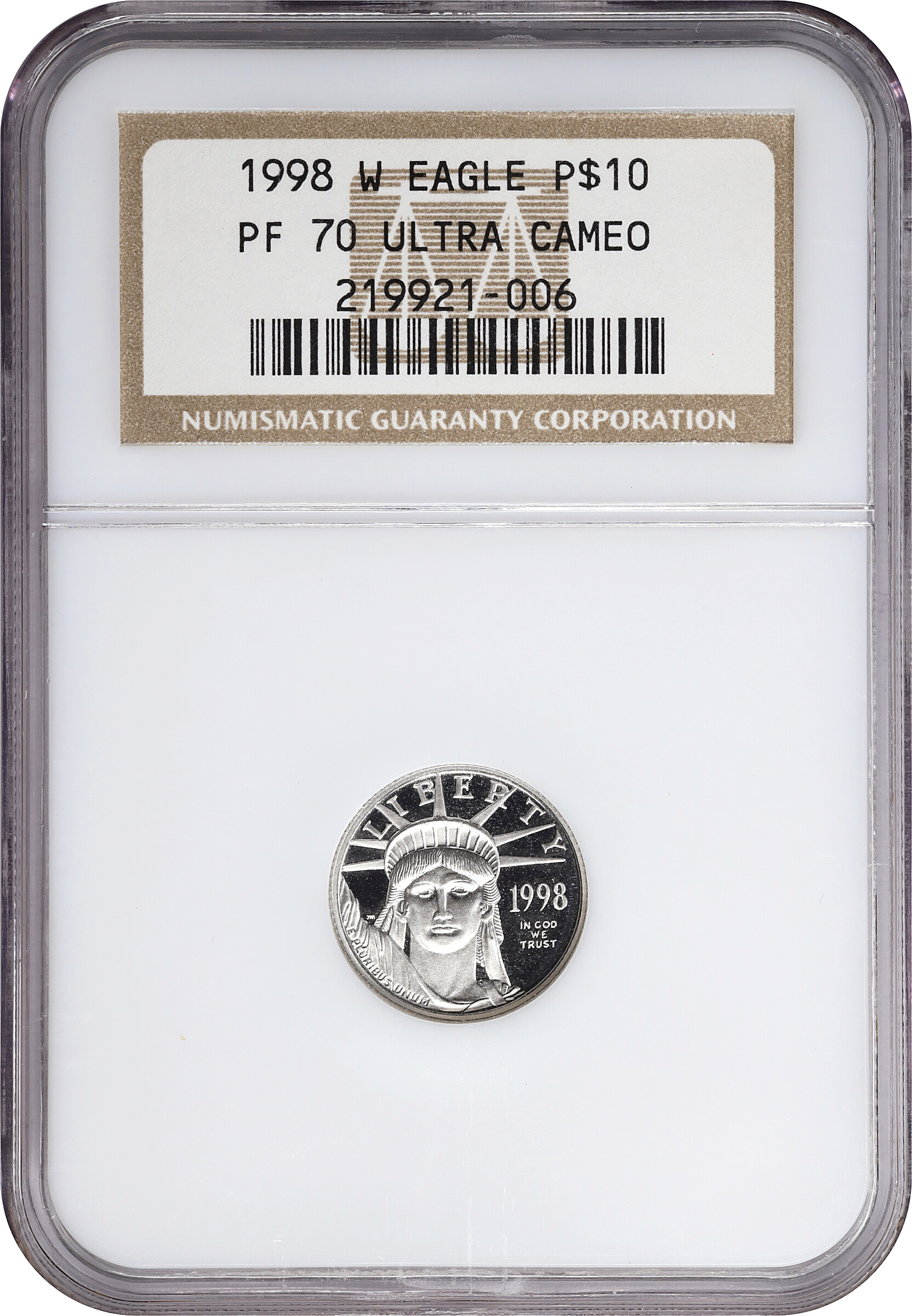 1998-W $10  Platinum Eagle PR DCAM PR70 DCAM thumbnail 10