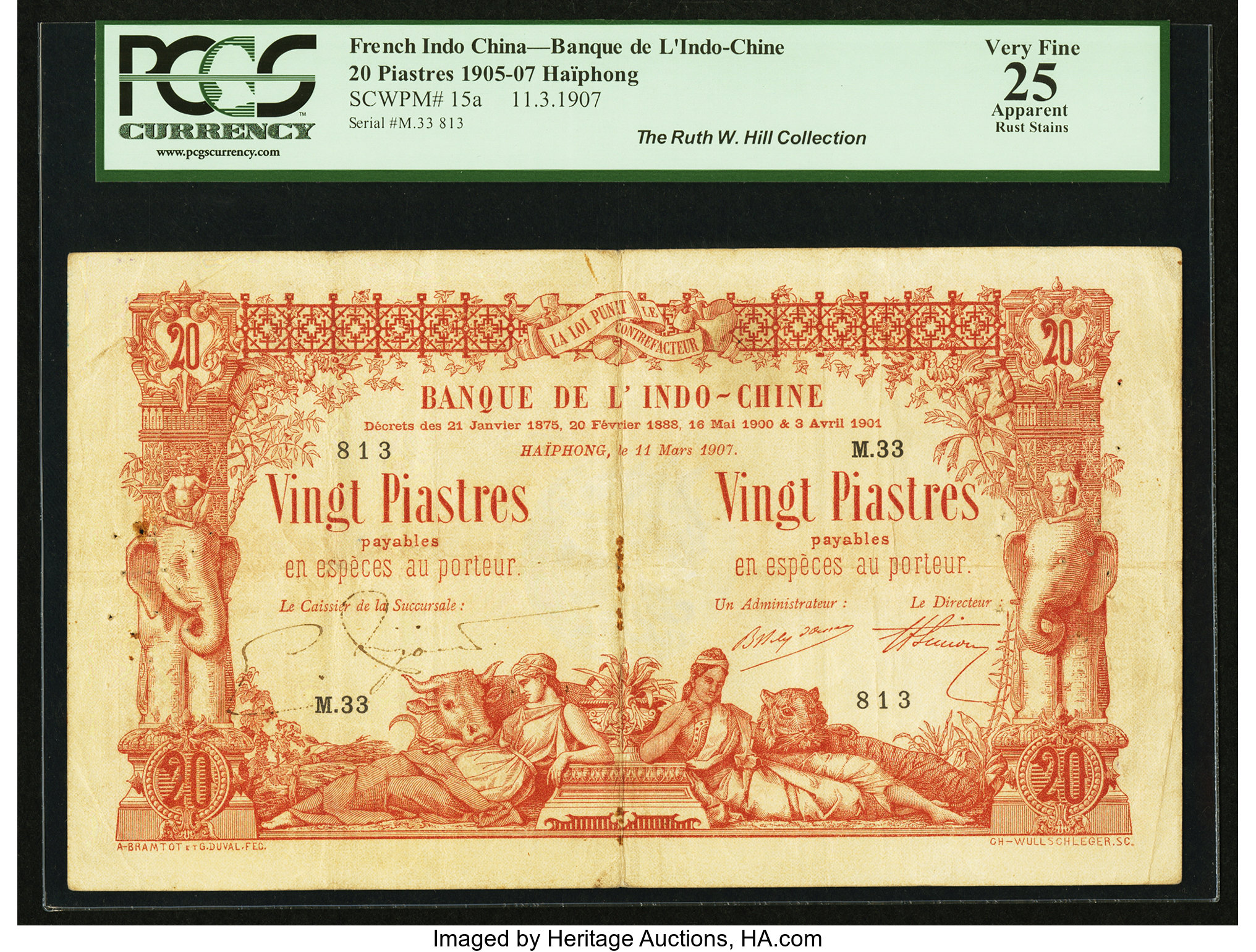 image for: French Indo-China  20 piastres(B118as)
