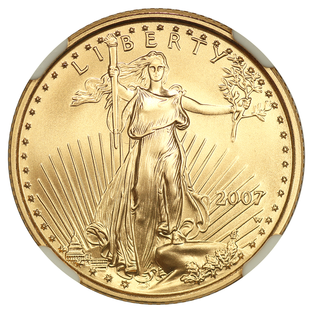 2007-W Gold Eagle $10 NGC MS70 (Burnished)