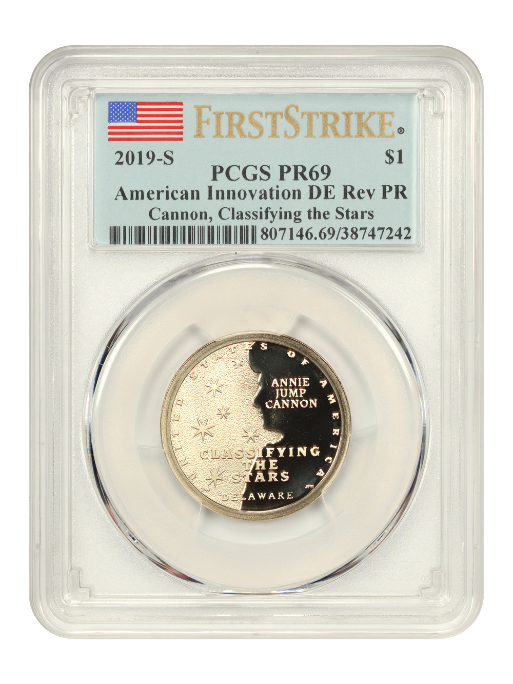 2019-S $1  DE-Cannon-Classifying Stars, Reverse Proof PR65 thumbnail 3
