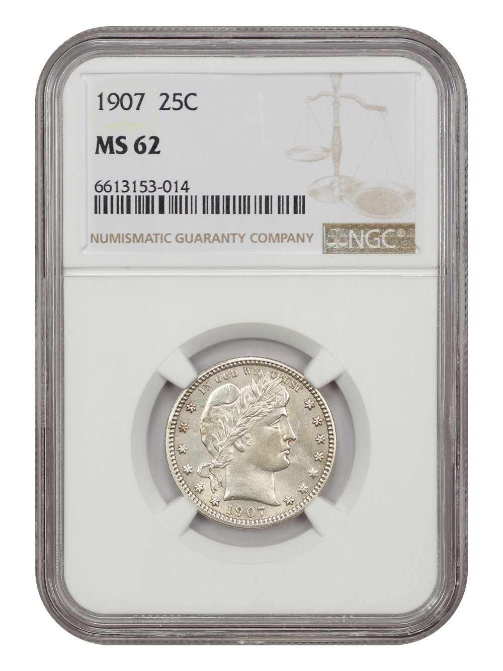 1907 25c MS62 thumbnail 4