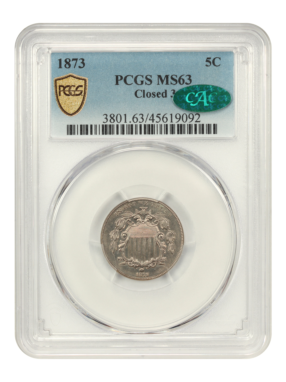 1873 5c Closed 3 MS63 thumbnail 5