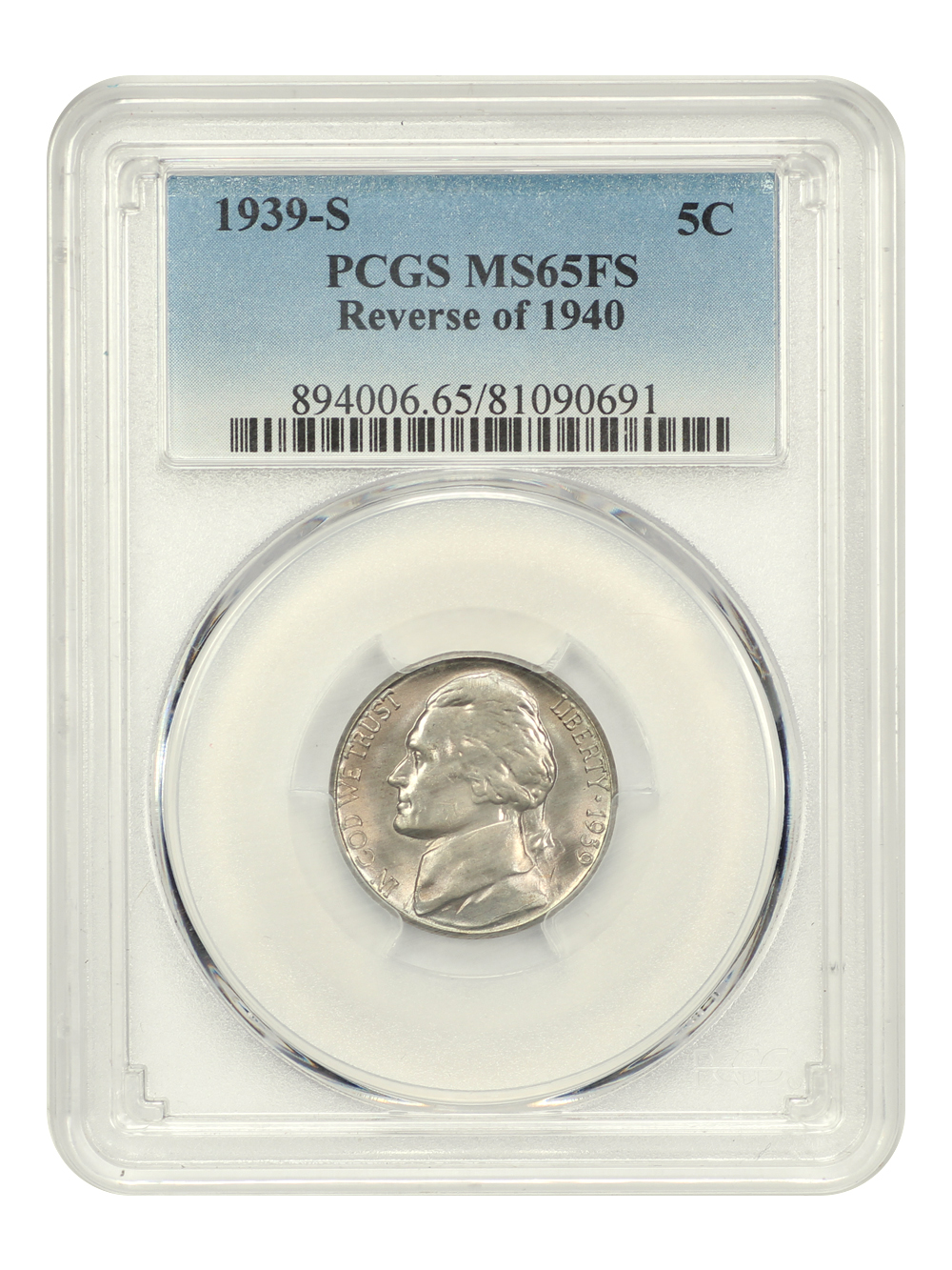 1939-S 5c Reverse of 1940 MS FS MS65 FS thumbnail 13