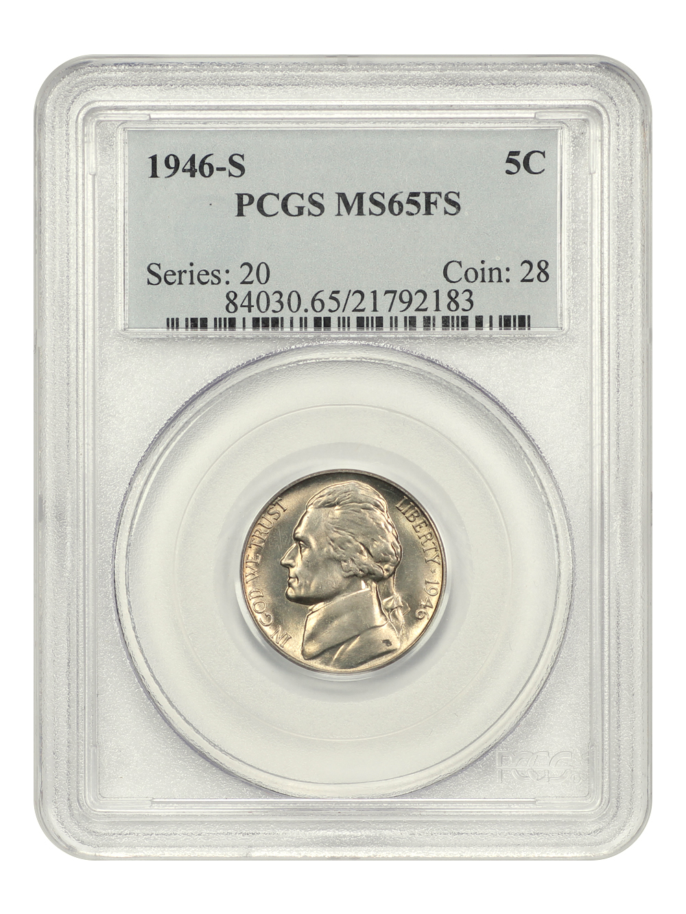 1946-S 5c MS FS MS65 FS thumbnail 3