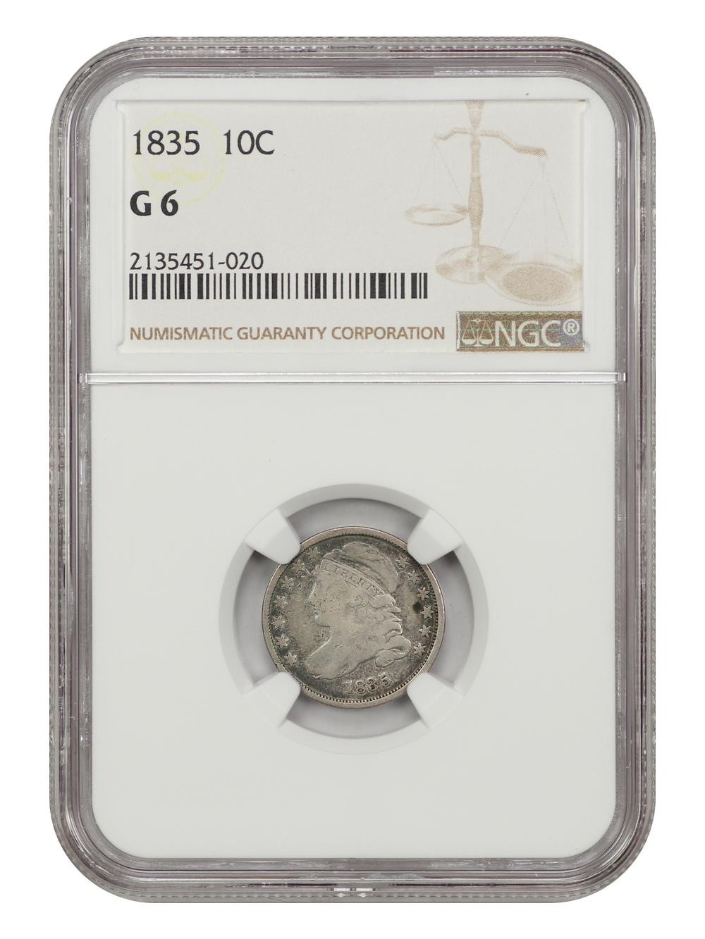 1835 10c AG3 CAC thumbnail 11