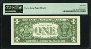 image for: Descending Ladder Serial Number 87654321 Fr. 1901-B $1 1963A Federal Reserve Note. PMG Choice Uncirculated 64 EPQ....