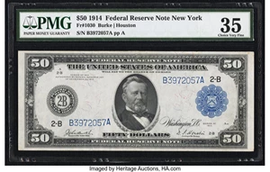 image for: Fr. 1030 $50 1914 Federal Reserve Note PMG Choice Very Fine 35....