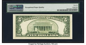 image for: Fr. 1965-K* $5 1950D Federal Reserve Star Note. PMG Gem Uncirculated 66 EPQ....