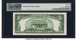 image for: Fr. 1958-G $5 1934B Federal Reserve Note. PMG Gem Uncirculated 66 EPQ....