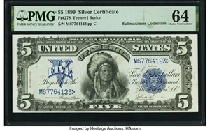 image for: Fr. 278 $5 1899 Silver Certificate PMG Choice Uncirculated 64....