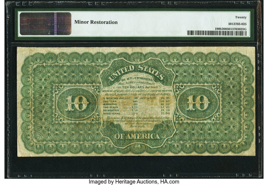 1864 $10  (Fr. 190b) thumbnail 19
