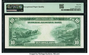 image for: Fr. 915a $10 1914 Federal Reserve Note PMG Gem Uncirculated 66 EPQ....