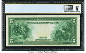 image for: Fr. 884 $5 1914 Federal Reserve Note PCGS Banknote Choice AU 58....