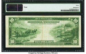 image for: Fr. 815 $10 1918 Federal Reserve Bank Note PMG Very Fine 30....