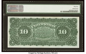 image for: Fr. 296 $10 1886 Silver Certificate PMG About Uncirculated 55....