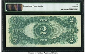 image for: Fr. 45 $2 1875 Legal Tender PMG About Uncirculated 50 EPQ....