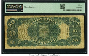 image for: Fr. 157 $50 1880 Legal Tender PMG Choice Fine 15....