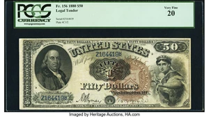 image for: Fr. 156 $50 1880 Legal Tender PCGS Very Fine 20....