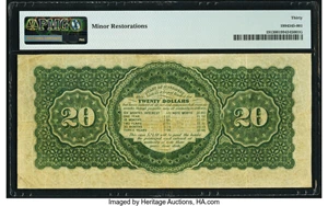 image for: Fr. 191 $20 1864 Compound Interest Treasury Note PMG Very Fine 30....