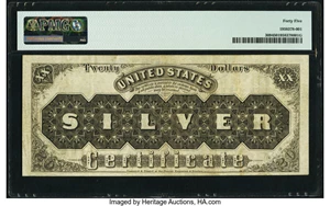 image for: Fr. 309 $20 1880 Silver Certificate PMG Choice Extremely Fine 45....