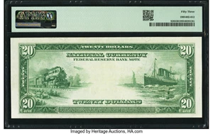 image for: Fr. 826 $20 1915 Federal Reserve Bank Note PMG About Uncirculated 53....