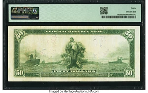 image for: Fr. 1020b $50 1914 Red Seal Federal Reserve Note PMG Very Fine 30....