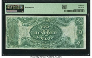 image for: Fr. 185d $500 1878 Legal Tender PMG Very Fine 25....