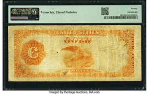 image for: Fr. 1201 $100 1882 Gold Certificate PMG Very Fine 20....