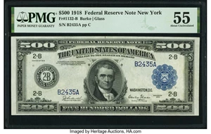 image for: Fr. 1132-B $500 1918 Federal Reserve Note PMG About Uncirculated 55....