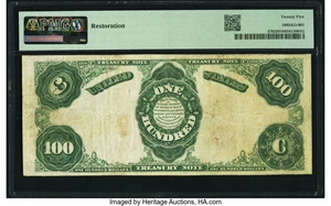image for: Fr. 378 $100 1891 Treasury Note PMG Very Fine 25....