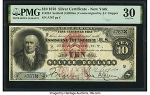 image for: Fr. 284 $10 1878 Silver Certificate PMG Very Fine 30....