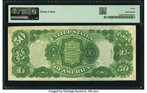 image for: Fr. 152 $50 1874 Legal Tender PMG Extremely Fine 40....