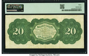 image for: Fr. 124b $20 1862 Legal Tender PMG Very Fine 30....