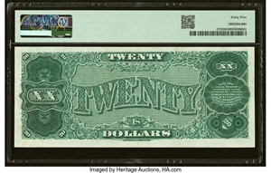 image for: Fr. 372 $20 1890 Treasury Note PMG Choice Extremely Fine 45....