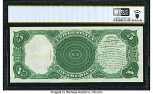 image for: Fr. 89 $5 1907 Mule Legal Tender PCGS Banknote Gem Unc 65 PPQ....