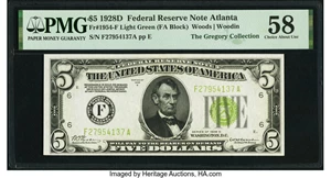 image for: Fr. 1954-F $5 1928D Federal Reserve Note. PMG Choice About Unc 58....