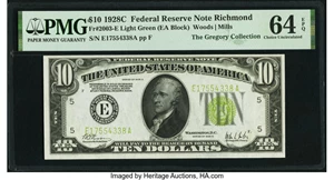 image for: Fr. 2003-E $10 1928C Federal Reserve Note. PMG Choice Uncirculated 64 EPQ....