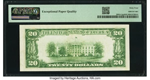 image for: Fr. 2053-L $20 1928C Federal Reserve Note. PMG Choice Uncirculated 64 EPQ....