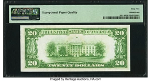 image for: Fr. 2051-B $20 1928A Federal Reserve Note. PMG Gem Uncirculated 65 EPQ....