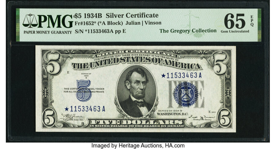 1934B $5  Star Replacement (Fr. 1652*) thumbnail 12