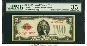 image for: Fr. 1502* $2 1928A Legal Tender Star Note. PMG Choice Very Fine 35....
