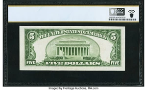 image for: Fr. 1530* $5 1928E Legal Tender Star Note. PCGS Banknote Gem Unc 66 PPQ....