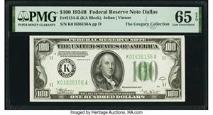 image for: Fr. 2154-K $100 1934B Federal Reserve Note. PMG Gem Uncirculated 65 EPQ....