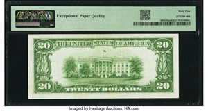 image for: Fr. 2052-I $20 1928B Light Green Seal Federal Reserve Note. PMG Gem Uncirculated 65 EPQ....