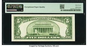 image for: Fr. 1534* $5 1953B Legal Tender Star Note. PMG Superb Gem Unc 67 EPQ....