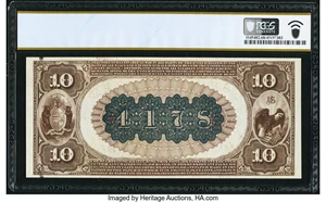 image for: Saint Louis, MO - $10 1882 Brown Back Fr. 484 The National Bank of Commerce Ch. # (M)4178 PCGS Banknote Superb Gem Unc 68 PPQ....